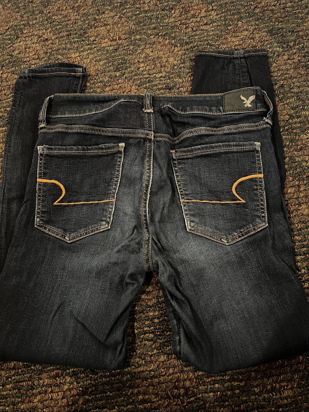 American Eagle Outfitters Dark Blue Jeggings with Contrast Stitching